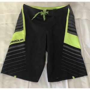 UNDER ARMOUR Board Shorts Men's Teens Boys‎ 26" Waist Black Swim Trunks Size 12